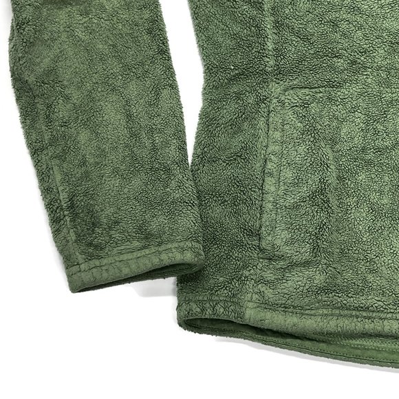 The North Face Mossbud Pullover 1/4 Zip Fleece Jacket Green Womens Medium Pocket - Picture 2 of 7